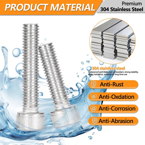 Beefy Heavy Duty 448 Pcs Metric Hex Bolt And Nut Assortment Set M5 M6 M8 Stainless Steel with anti-corrosion features