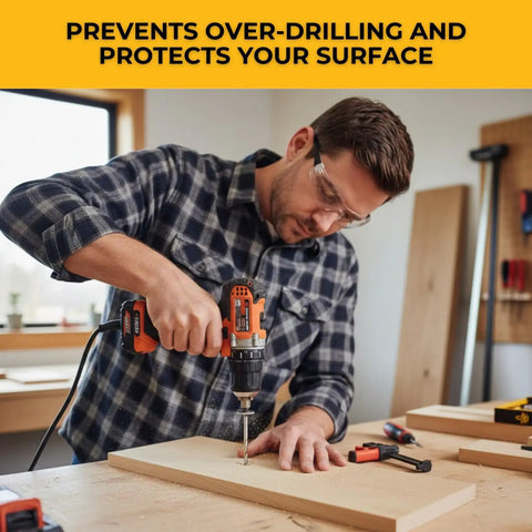 Flush Mount Drill Bit System With Micro Adjust Locking Thumb Screw Nine Sixteenth Inch Carbide Cutter Micro Depth Adjust One Eighth Inch Pilot Bit Stop Collar Spins Freely Includes PowerHead Screws For Slick Cabinet And Furniture Installations