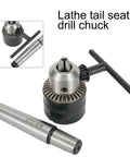 Beast Mode Mt2 Drill Chuck Arbor Fits 5 64 To 1 2 Inch With Key For Lathe Tailstock And Cnc Tools Giving A Locking Tight Grasp On All Bits Preventing Slip Ups When Cutting Hard Parts As Accuracy Matters And You Need Solid Power In Your Shop, MT2-B16 steel arbor with chuck and key