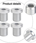 4 Pack Rear Derailleur Hanger Bolts Aluminum Alloy 13.8mm Length M10xP1.0 Thread, shown in detailed view and angle.