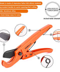 One Hand Ratchet Pipe Cutter Set 1 5 8 in OD and PEX Straight Cutters 1 3 8 in OD 2 Pack Fast Pipe Cutting Tools, cutter details.