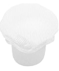 White Mesh Anti Static Work Cap Keeping Your Head Fresh Through The Daily Grind With A Rock Solid Grip Fit For Electronics Factory Cleanroom Or Workshop Dustproof Gear, top view showcasing striped design.