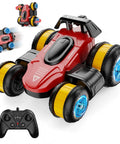 High Speed RC Drift Stunt Car With Upright Driving, Sideways Moves, 360 Spin Tricks, and Deformation Capabilities, Red and Yellow Finish