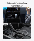 Retractable USB C Car Charger Delivers 75W Max Fast Charging With Built In Cable Dual Ports On The Go Power For iPhone 17 16