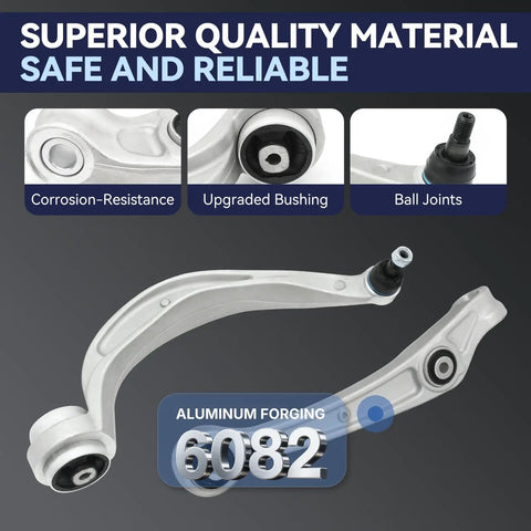 Front Lower Control Arm Suspension Kit For 2012 To 2016 A4 A5 Q5 S4 S5 RS5 Quattro showcasing aluminum forging 6082