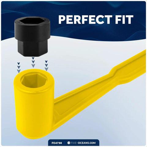 All In One Universal Prop Wrench Kit With Multiple Sockets For Boat Prop Nuts 17/32 To 1-1/4 In, Fits Nine Sizes, Lightweight Non Corrosive Resin, For Outboards And Stern Drives, Pontoon, Sport And Fishing Boats, Yellow