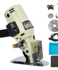 BEAMNOVA Electric Rotary Cutter With Powerful 250W Motor And Sharp Octagonal Alloy Steel Blades Ideal For Fabric, Cloth Quilt, Leather Projects head with protective guard and accessories.