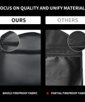 Comparison image of Fireproof Hanger Diversion Safe Bag With Lock Hidden Valuables Concealed Under Clothes showing fabric quality.