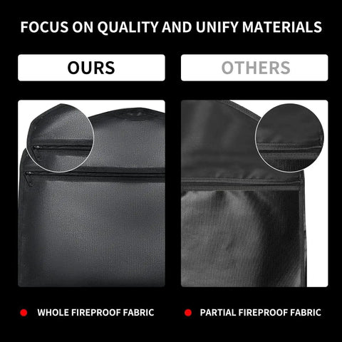 Comparison image of Fireproof Hanger Diversion Safe Bag With Lock Hidden Valuables Concealed Under Clothes showing fabric quality.