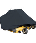 Zero Turn Mower Cover For 50 Inch Decks Weatherproof And Water Resistant With Weather-X Fabric covering yellow mower