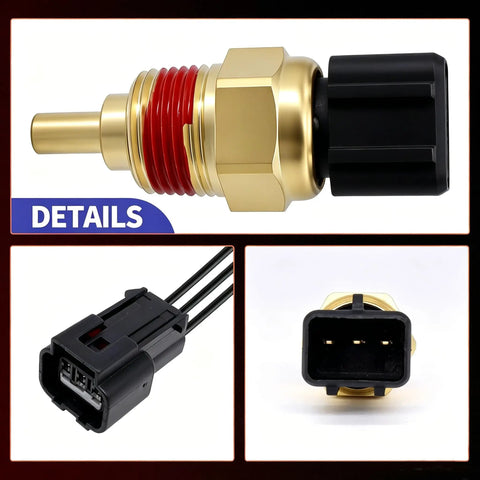 Rock Solid Replacement Engine Coolant Temperature Sensor With Connector 39220-38030 close-up view showing gold and black connections.