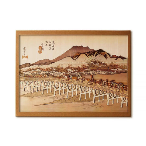 Dope Ukiyoe Art Kit With Japanese Sliced Wood Collage Materials For Kiharie Sanjyo Ohashi In Kyoto Inspired By Hiroshige A4