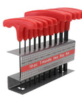 Adorainbow 10pcs Heavy Duty T Handle Hex Key Set With Storage Stand And Steel Repairing Wrenches For Home DIY Automotive Mechanical Projects And Bike Fixes You Need Now, 10-piece metric set