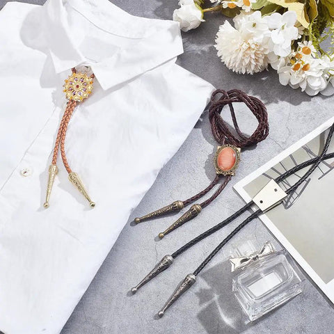 Must Have Bolo Tie Making Kit With 6 Alloy Cord Ends And 3 Iron Slide Clasps, Replacement Tips Buckle Accessories For DIY Western Neckties, Complete Craft Set For DIY Jewelry Making. DIY bolo tie kit with alloy cord ends and iron slide clasps