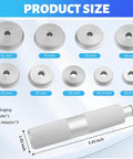 Car Bearing Press Kit With 9 Size Adapters And Seal Driver For Damage Free Wheel Bearing Installations shown with measurements