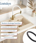 Plunger Rubber O Ring For 3 Tier Sink Drain And Twist Waste Drain Valve with T S Brass compatibility shown in kitchen sink