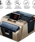 Heavy Hitter Cash Counter Machine With Smart Anti Fraud Bill Scanner And Crisp Lcd Screen And Mute Operation Built For Retail Bosses And Banks To Tackle Big Paper Money Stacks Effortlessly, showing front view with LCD display and buttons.