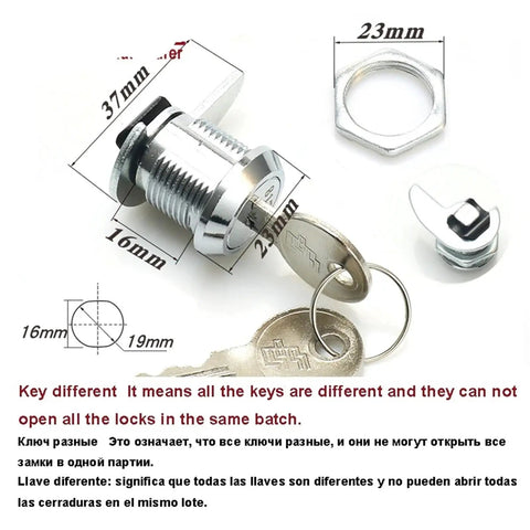 Cam Lock For Cash Box And POS Drawer Super Sturdy Cash Drawer Lock For DIY Furniture Hardware 1015 Model with key different design.