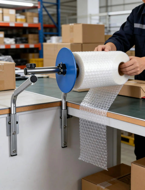 Wall Mounted Bubble Wrap Dispenser Frees Up Precious Floor Space For Fast Packing And Shipping Heavy Duty Roll Holder Locks Down Your Shipments While You Handle Moves Or Manage Your Shop