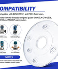 Dead Nuts Accurate Palm Router Subbase With Reinforced Round Base Plate And Upgrade Mounting Screws For Bosch PR10E PR20EVS And GKF125CE Models. Clear round base compatible with various Bosch palm routers.