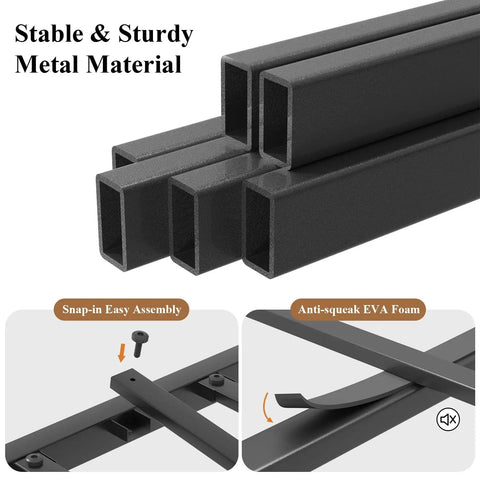 Stable metal construction details of Rock Solid Queen Size Metal Bed Frame With Integrated Headboard And Reinforced Steel Slats.