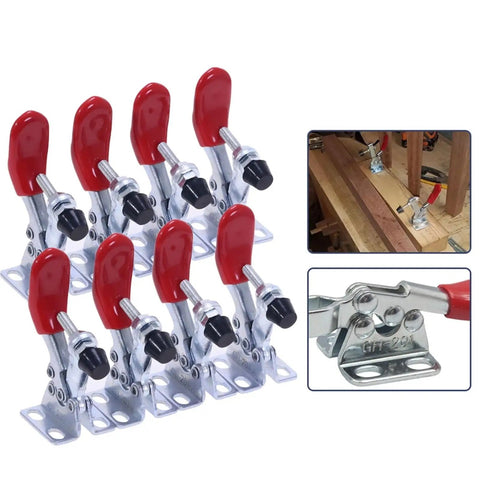 20 Pieces Horizontal Toggle Clamp Set With Quick Release For One Hand Operation Up To 27 Kg Perfect For Workbench Jigs And Repetitive Clamping Jobs Grab And Go Grips And Durable Performance On Any Project, 20-piece metal clamps
