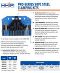 58 Piece Milling Machine Clamping Kit Built Tough With 7/16 Inch T Slot, 3/8-16 Studs, in blue storage rack with tools displayed