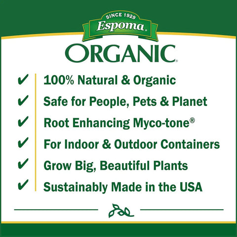 Packaging of Bio Tone Starter Plus Plant Food 25 lb Organic Natural Growth Booster with benefits like natural and pet-safe features.