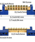 10 Pack Brass Terminal Bus Bar With Eight Position Screw Terminals For Car Boat Marine Electrical Power Distribution Grounding Strip Blue Finish Heavy Duty Copper Alloy