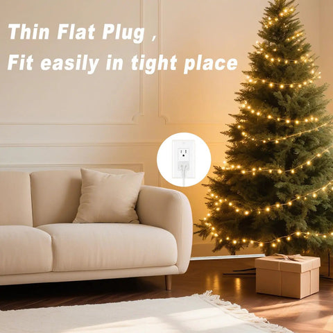 Clear 10 Foot Extension Cord With Flat Plug For Indoor Use Slim 2 Prong Power Cable See Through Design For Christmas Lights and Decor