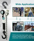 Lever Chain Hoist 1750 Lb 10 Ft Come Along Ratchet Hoist Alloy Steel G80 Chain shown with wide application uses