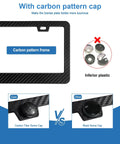 License Plate Frames Front And Rear 2 Hole Carbon Fiber Style 2 Pack vs inferior plastic with screw caps