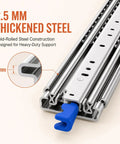80 Inch Heavy Duty Locking Drawer Slides For Mobile Storage, 500 Lbs Per Pair, Yellow Lock Levers, Built Tough For Truck Bed Drawers, RV Compartments, Trailer Storage And Pull Out Cargo Trays; 2.5 mm steel