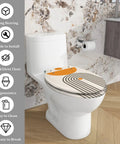 Elongated Toilet Seat Resin Bathroom with modern design, 14.5" x 18.5", installed on a toilet in a stylish bathroom.