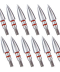 12 Pack Archery Field Points With Screw In Inserts For Recurve And Compound Bow And Crossbow Practice Tips, stainless steel