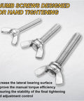 Three Five Pack 1/4-20 Wing Screws Thumb Screws, 1/2 Inch Length, Stainless Steel 304 Machine Fasteners, silver tone