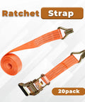 Heavy Duty Ratchet Straps 15 Foot By 1.5 Inch Cargo Tie Down Bands To Lock Down Your Load With Spring Collet System For Trailer Haul And Truck Bed Securement Rock Solid Polyester Webbing in a 20-pack.