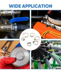 Solid 120 Pc Stainless Steel Hose Clamp Kit With Easy Tighten Worm Gear, 1/4 To 1-1/2 Inch Range, Totally Perfect For Plumbing And Auto Jobs That Need Durable Heavy Duty Clamps on hoses and pipes