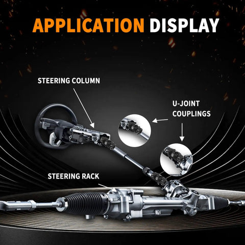 5/8-36 Spline To 3/4 In Double D Universal Joint Shaft 83mm Long Black Finish in steering column and rack display