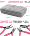 11 Piece Pink Womens Compact Crafts And Home DIY Tool Kit Set With Pliers Cutters And Precision Screwdrivers For Ladies Ideal For Quick Home Repairs And Craft Projects, including compact tool case and precision pliers.