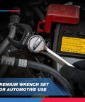 Mechanic using a crowfoot wrench from Crowfoot Wrench Set 1/2 Inch Drive SAE Jumbo Size 1-1/16 to 2 Inch Cr-Mo in engine bay