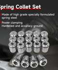 ER32 Collet Set 19Pcs For CNC Engraving And Milling Lathe Tools 2mm To 20mm Range With Precision Ground Collets Displayed