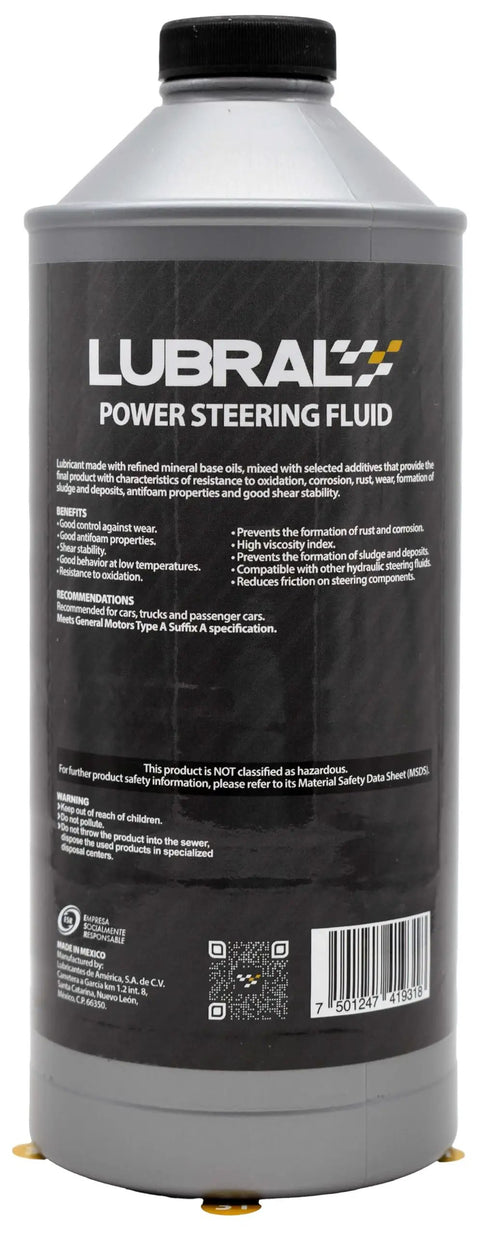 High Viscosity Power Steering Fluid For Cars And Trucks, Anti Wear Friction Control, Anti Foam Protection, 1 Qt Single Pack bottle