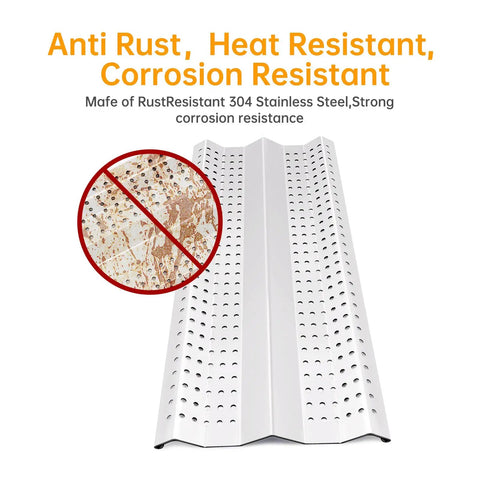 Heavy Duty Thick 9Mm Stainless Steel Cooking Grates Four Pack Heat Plates Flame Tamers For Blaze Grill Replacements showing corrosion resistant features.