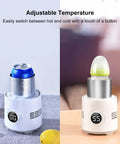 Keep Your Daily Drip Just Right With Smart Temp Control Dual Action Car Cup Warmer Cooler Holds Travel Mugs Baby Bottles Fits Dash Desk Console Flawlessly On Any Road Trip with cold can and baby bottle.