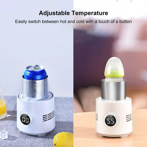 Keep Your Daily Drip Just Right With Smart Temp Control Dual Action Car Cup Warmer Cooler Holds Travel Mugs Baby Bottles Fits Dash Desk Console Flawlessly On Any Road Trip with cold can and baby bottle.