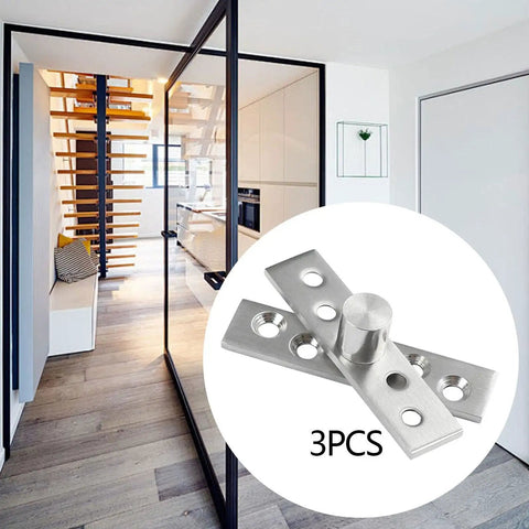 Three Piece 360 Degree Rotating Door Hinges Center Pivot Set For Easy Install Durable Painted Finish Smooth Operation Includes Hardware Ideal For Interior Doors And Home Renovations