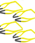 Four lifting sling straps, 1 in x 6 ft, yellow with gray ends, heavy-duty polyester webbing
