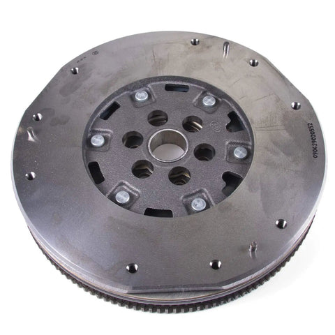 Heavy Duty Dual Mass Flywheel Built Crazy Tough For Smooth Shifting And Hella Reliable Torque Dampening Direct Bolt On German Engineering Straight Up Street Beast, showing precision balanced metal construction.