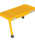 Lightweight Aluminum One Step Stand with 500 lb capacity, yellow finish, rubber tipped legs for traction, industrial grade platform